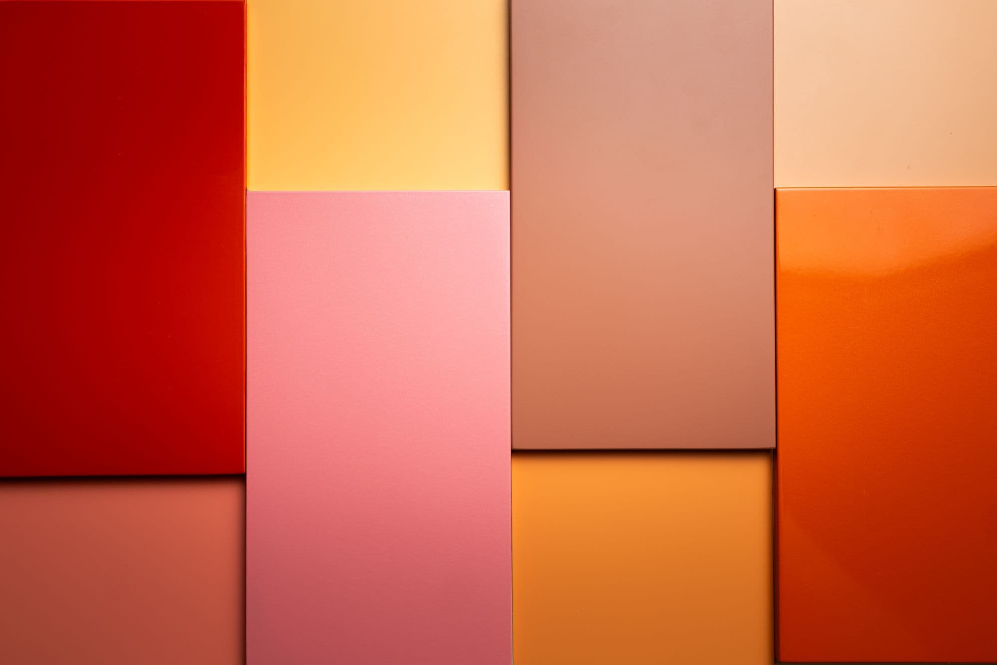 Coleção Emoções, Fresh Desire: blocos em vermelho, rosa, terracota e laranja